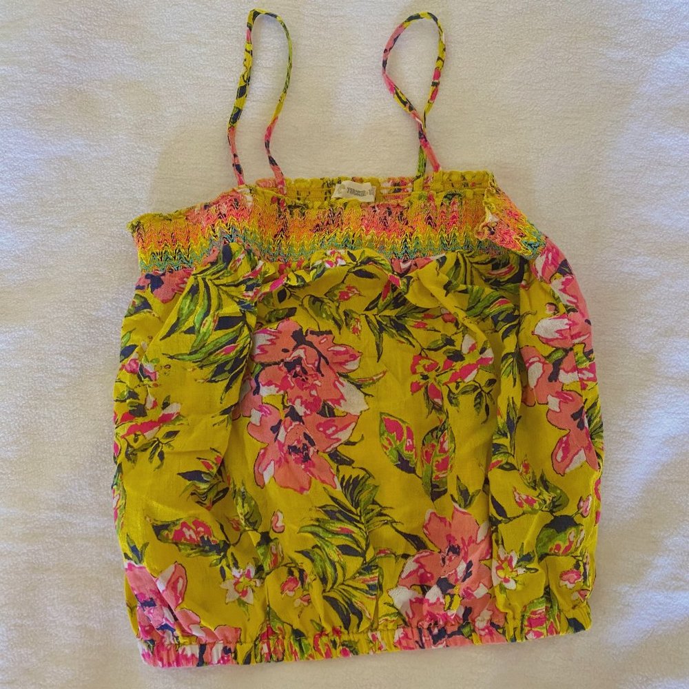 Girls cropped tropical tank top
